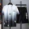 Men's Summer Quick-Dry Ice Silk Short-Sleeve T-Shirt and Shorts Set - Trendy, Loose Casual Sportswear.