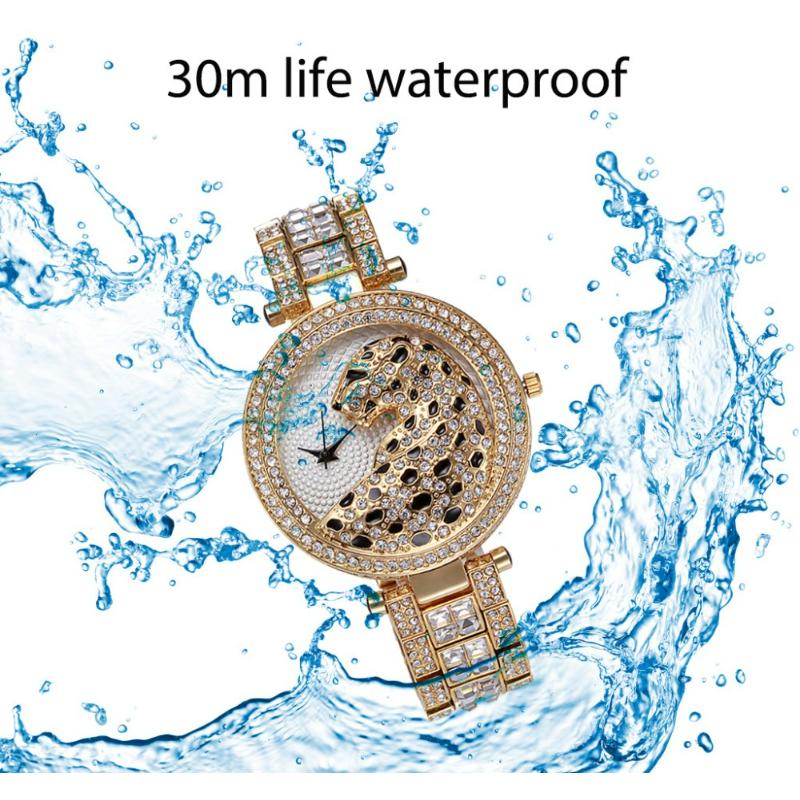 MISSFOX женские кварцевые часы модные блестящие повседневные женские часы женские кварцевые золотые часы с кристаллами и бриллиантами леопардовые для женщин часы