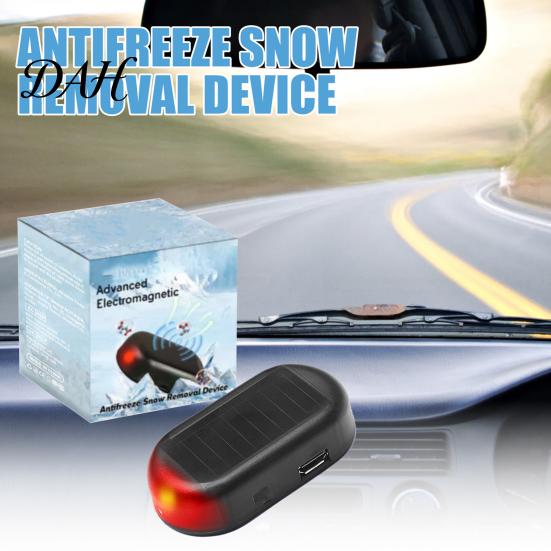 Electromagnetic Molecular Interference Snow Remover Portable Solar Car Windshield De-Icer with USB Output, Anti-Freeze Compact Interior Ornament