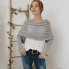Knitted Cable Wrap Scarf with Sleeves Soft Bohemian Style Shawl Scarf Hollow Crochet Pattern