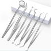 7/8Pcs Rustproof Tooth Care Kit Stainless Steel Tongue Scraper Dental Cleaning Tools  Adult