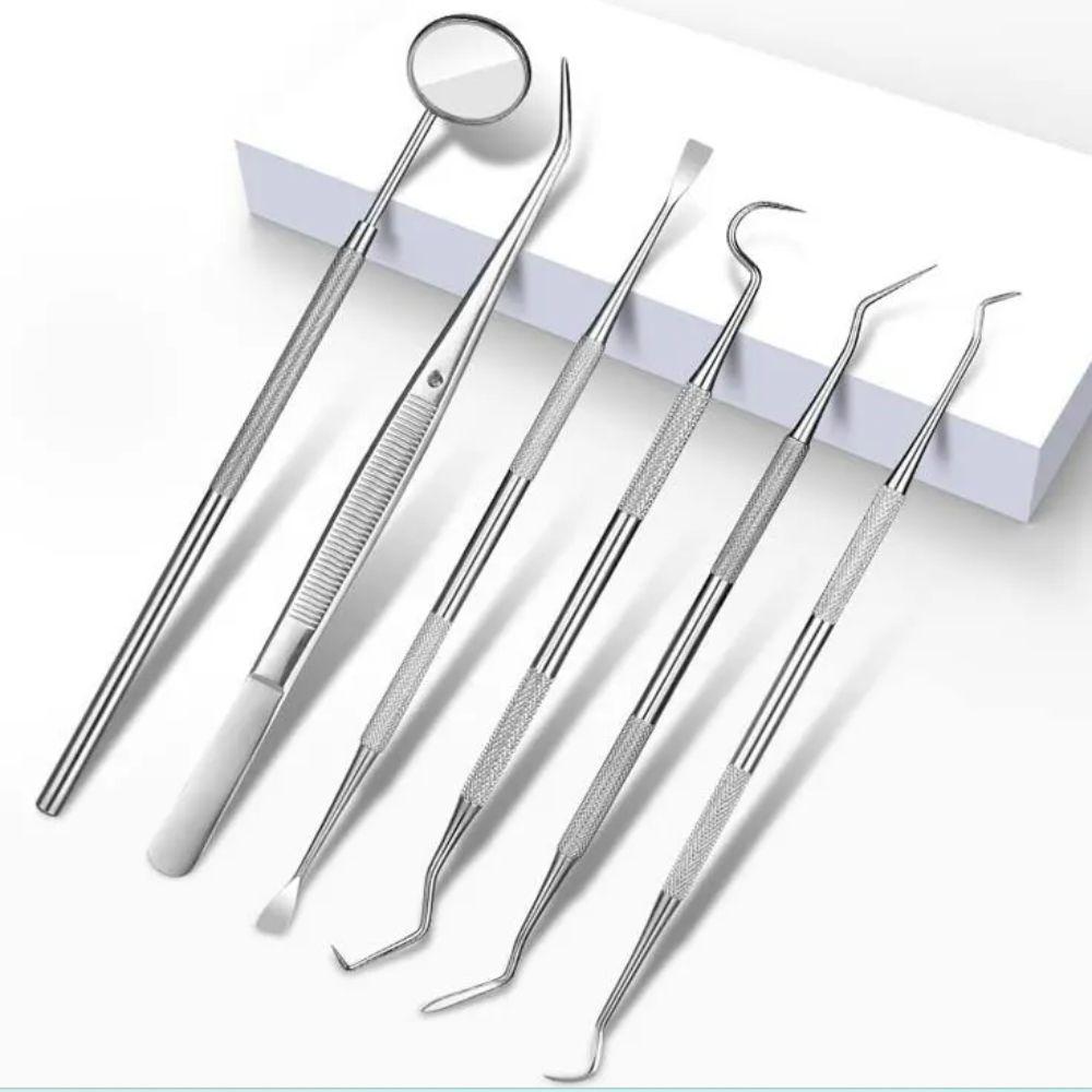 7/8Pcs Rustproof Tooth Care Kit Stainless Steel Tongue Scraper Dental Cleaning Tools Adult
