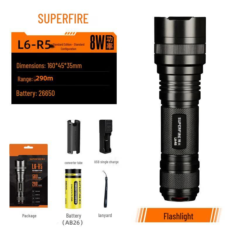 SupFire L6 Rechargeable LED Flashlight