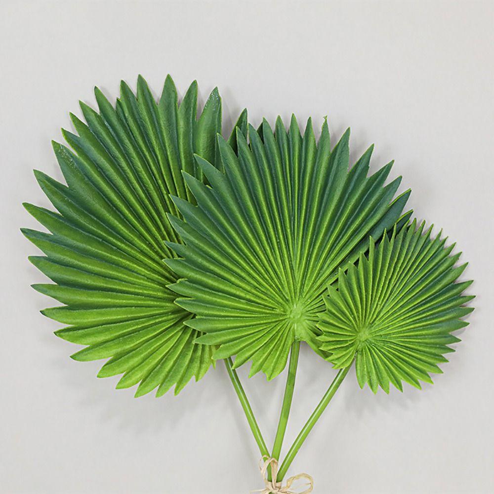 3PCS Acesorries Artificial Palm Leaves Green Fake Plant Vivid Simulation Leaf Floral Arrangement