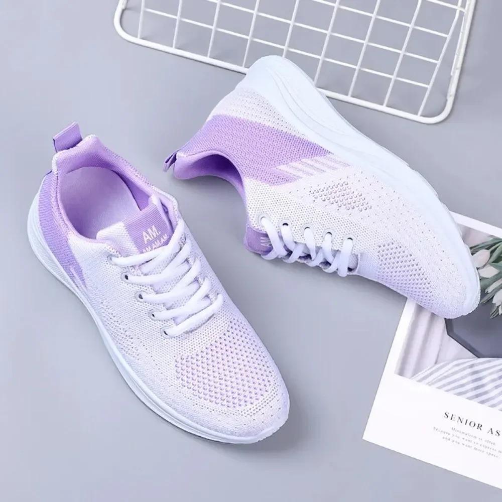Весенние новые женские спортивные кроссовки с летающей сеткой, повседневные легкие кроссовки с мягкой подошвой