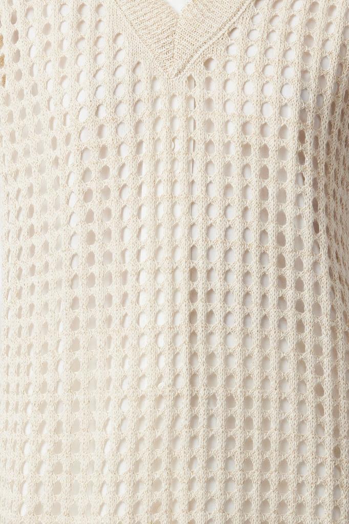 Women's Fashionable Stylish Hijab Sweater Gray Openwork Perforated Knitwear Sweater