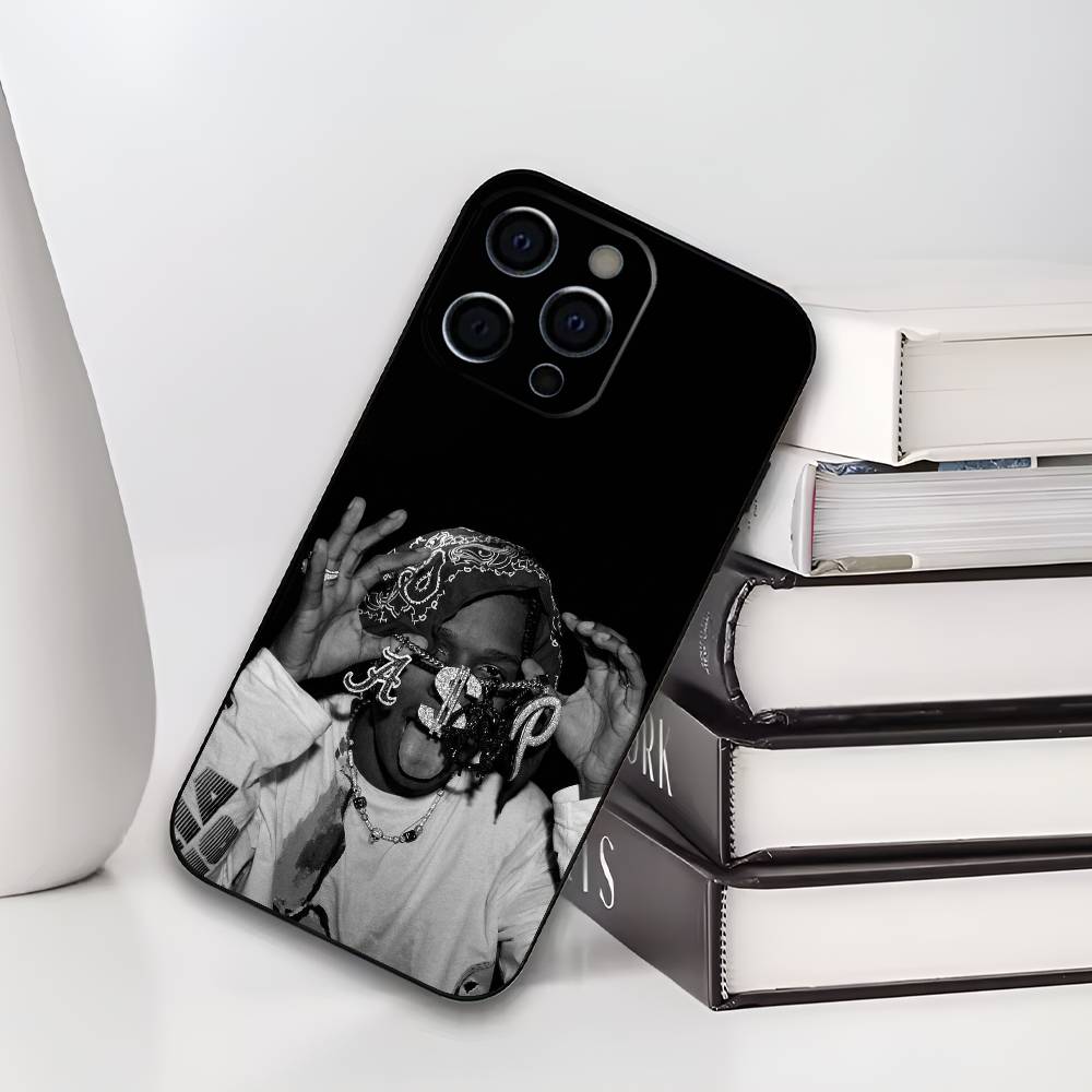 Чехол для телефона ASAP Rapper для iPhone 17,16,15,14,13,12,11 Plus,Pro Max,XS,Мягкий черный чехол