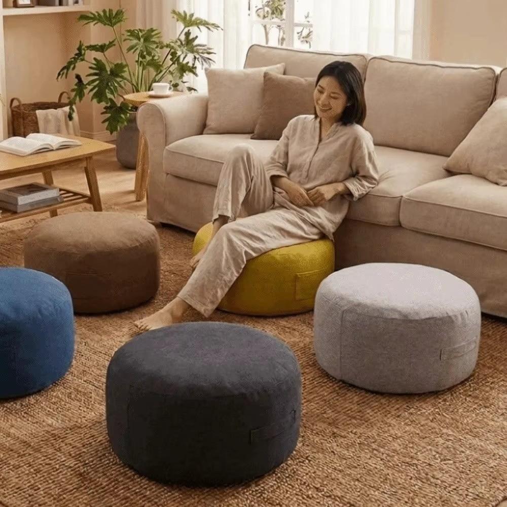 Large Capacity Round Seat Cushion Cover Large Opening Sofa Stool Cover For Living Room Home Use