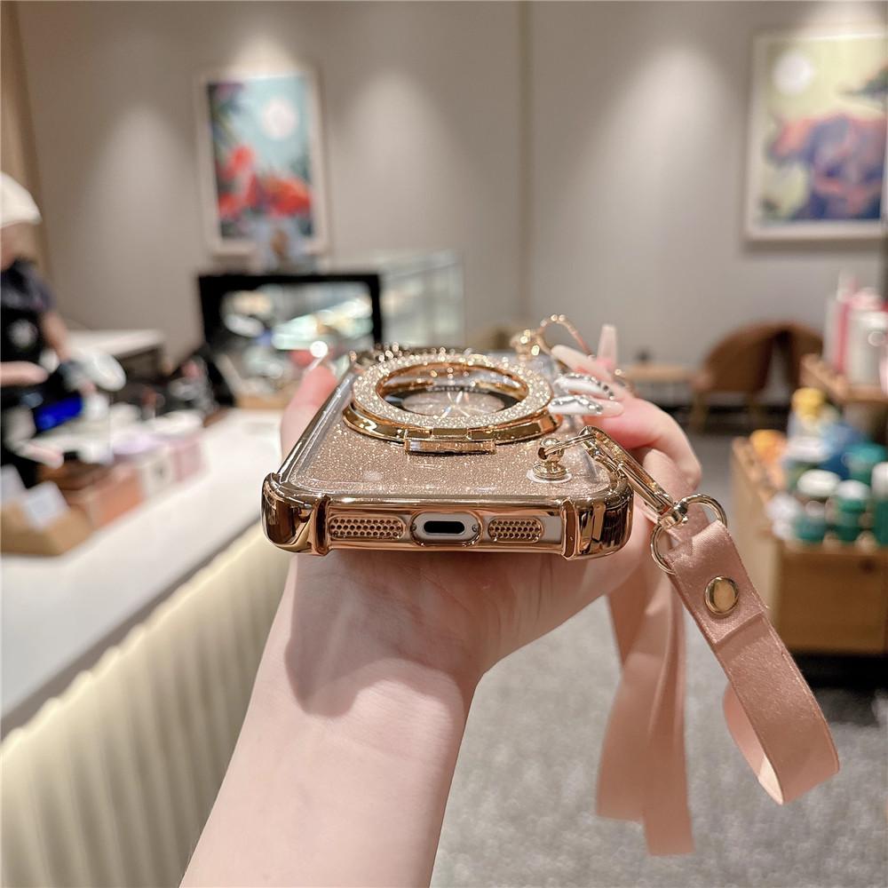 Shockproof Crossbody Lanyard Phone Case For Samsung Galaxy A52 A53 A33 A23 A13 A73 A32 4g 5g Gradient Glitter Stand Cover