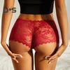 Women Panties Hollow Out Lace Mid Waist Soft Breathable Anti Septic Soilid Color Elastic See Through Lady Underpants Briefs Underwear