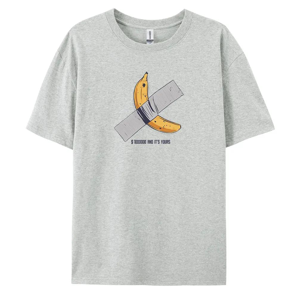 Мужская повседневная футболка с коротким рукавом Banana из 100% хлопка, модный принт, футболки оверсайз, мужская одежда, графические футболки