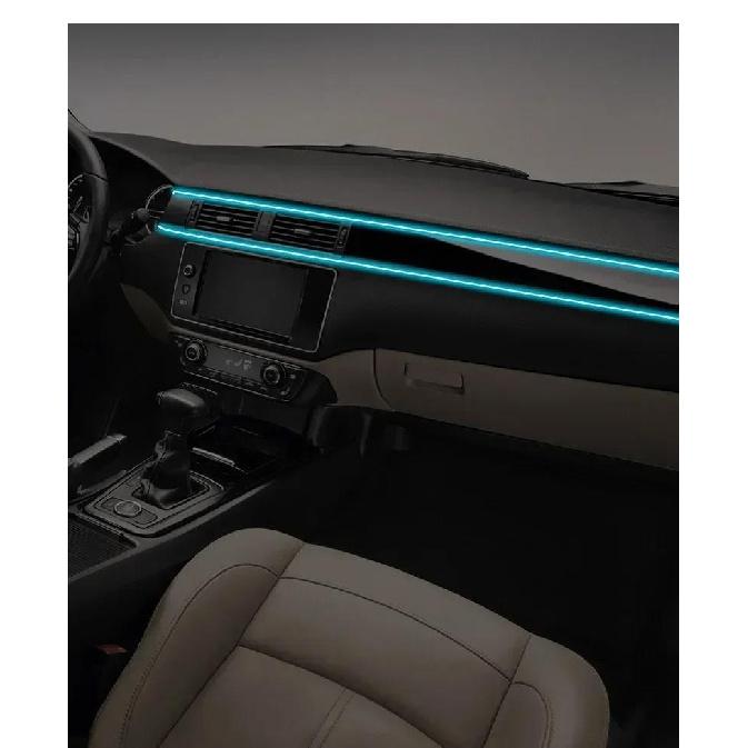 RGB Салонная Амбиентная Подсветка для Автомобиля Неоновая Атмосфера Светодиодная Лента Оптоволокно Симфоническое Освещение USB Консоль Декоративная Лампа Неоновые Огни 4