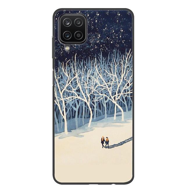 Чехол для Samsung A12, 2021, черные мягкие силиконовые чехлы из ТПУ для телефонов Samsung Galaxy A12 M12, чехол с крутым дизайном, чехол-бампер A 12