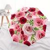 Roses,Floral Themed Automatic Folding Umbrella  8 Ribs Durable Iron Frame, Vibrant Color Design, Compact Travel Umbrella for Beach, Outdoor