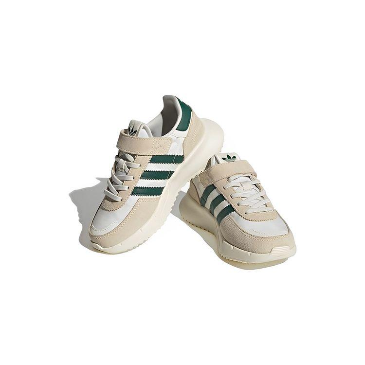 Adidas Originals Retropy F2 Non-Slip Low-Top Casual Shoes Kids Sneakers Off-White Green ID0745