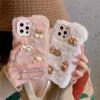 Ins корейский милый 3d мультяшный плюшевый розовый чехол для телефона для Iphone 13 12 11 Pro Xs Max X Xr 7 8 Plus зимний мягкий противоударный чехол