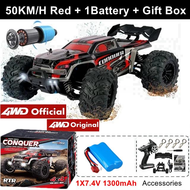 swpzb8 Super Brushless 80KM or 50KM/H 4WD RC Car With LED Remote Control Cars High Speed Drift Racing 4x4 Off Road Truck Kid Adult Toy