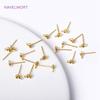 3/4MM With Closed Ring 18K Gold Plated Pearl Post Earring Mounting DIY Jewelry Making Supplies Earrings Accessories Wholesale