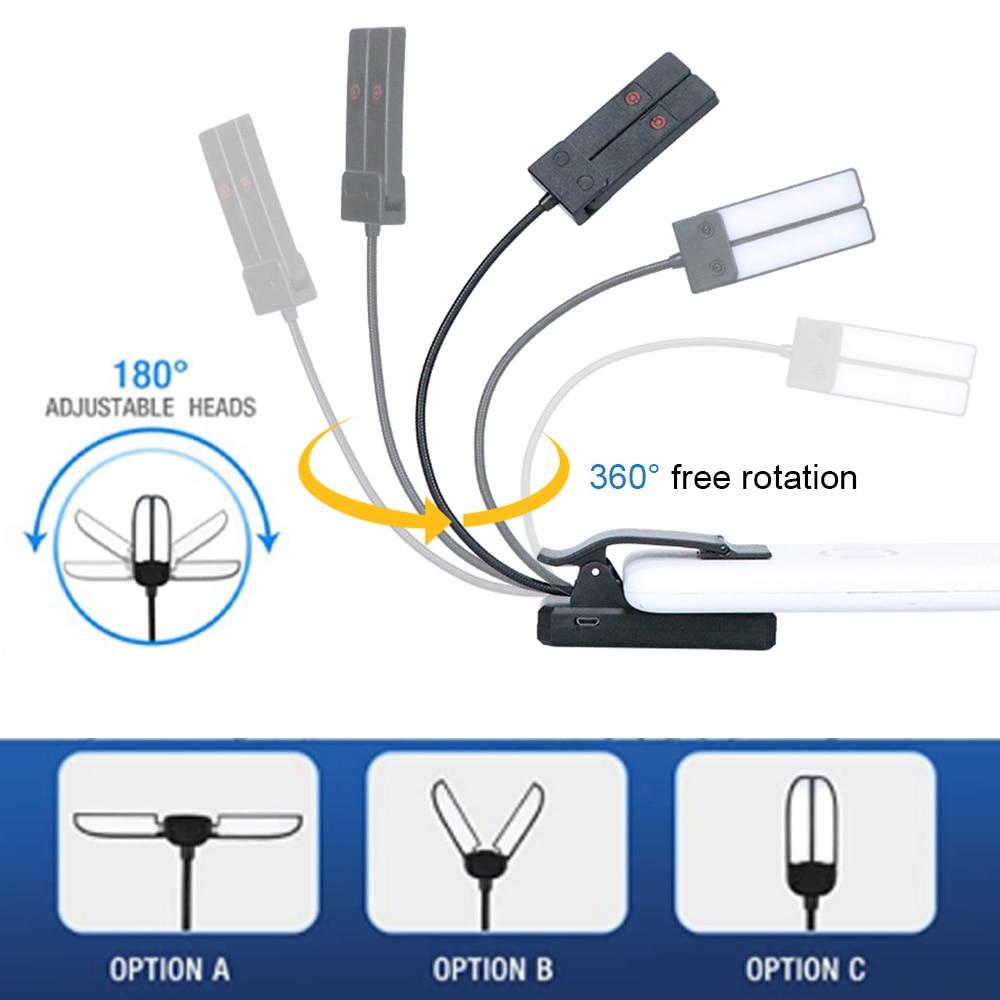1 шт. лампа для книг USB светодиодные фонари клипса для чтения защита глаз настольная лампа лампа для чтения книг регулируемая прикроватная лампа YSXX