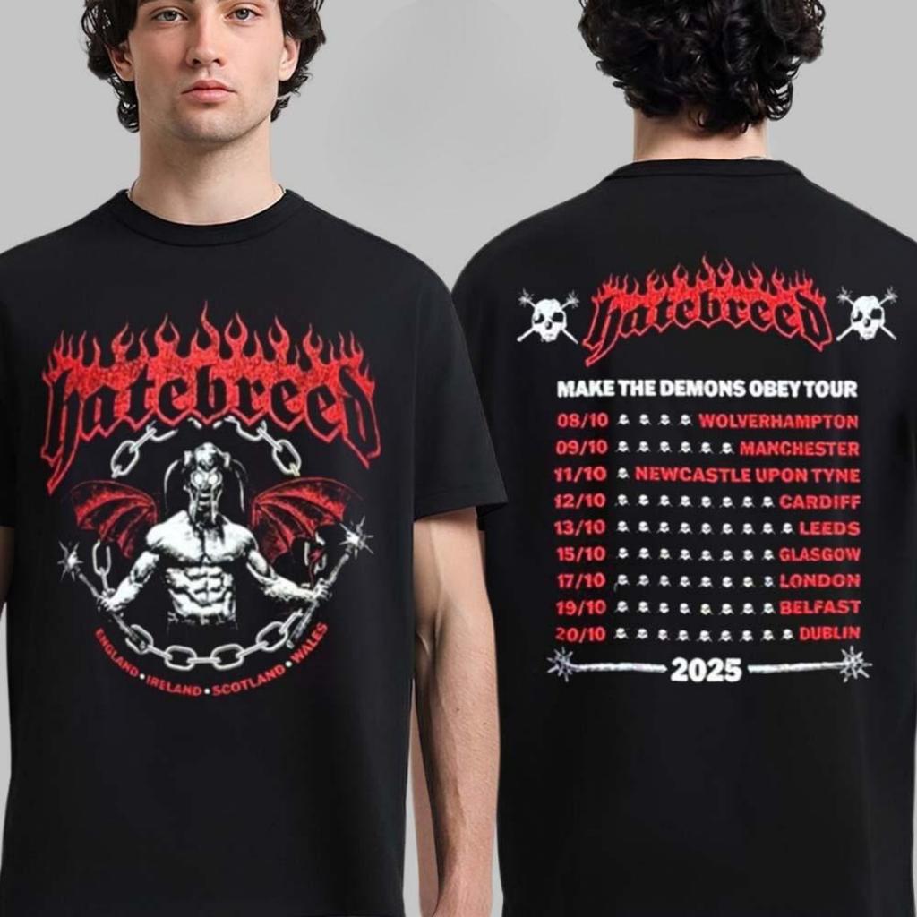 Hatebreed Sonic Temple 2025 Мерч Хардкорные Чемпионы с Hatebreed Все Возможно Двусторонняя Унисекс Футболка
