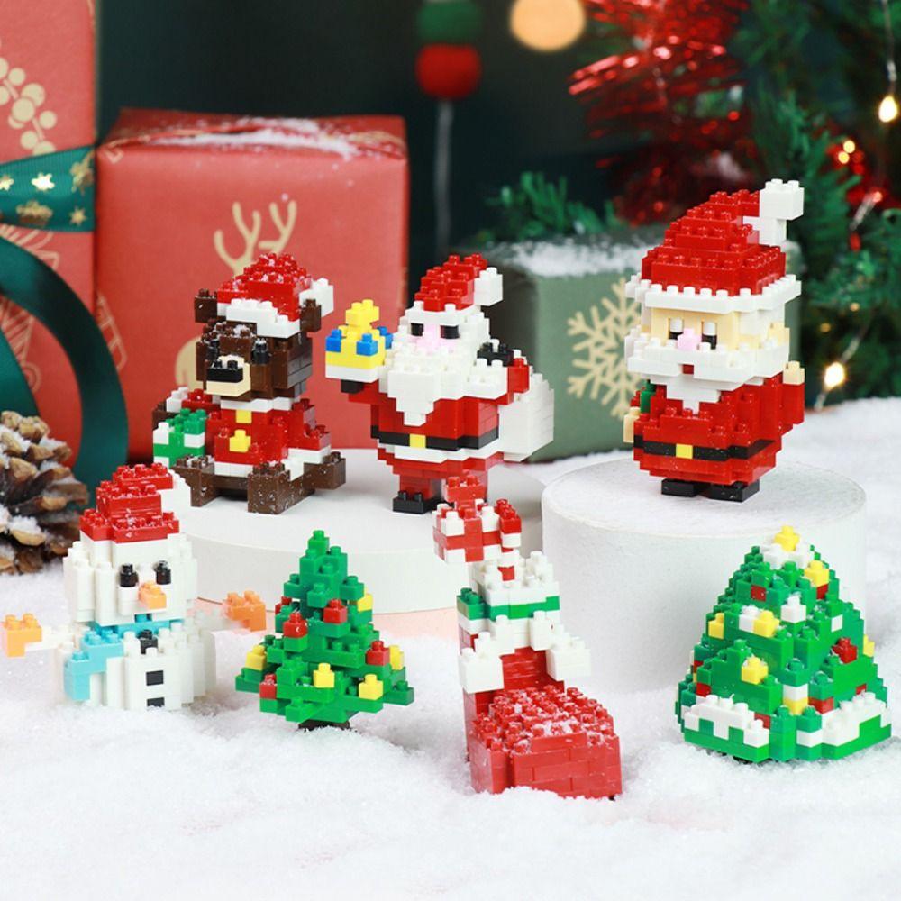Cartoon Santa Claus Building Blocks Mini Christmas Doll Xmax Gift Action Figures Model  Party