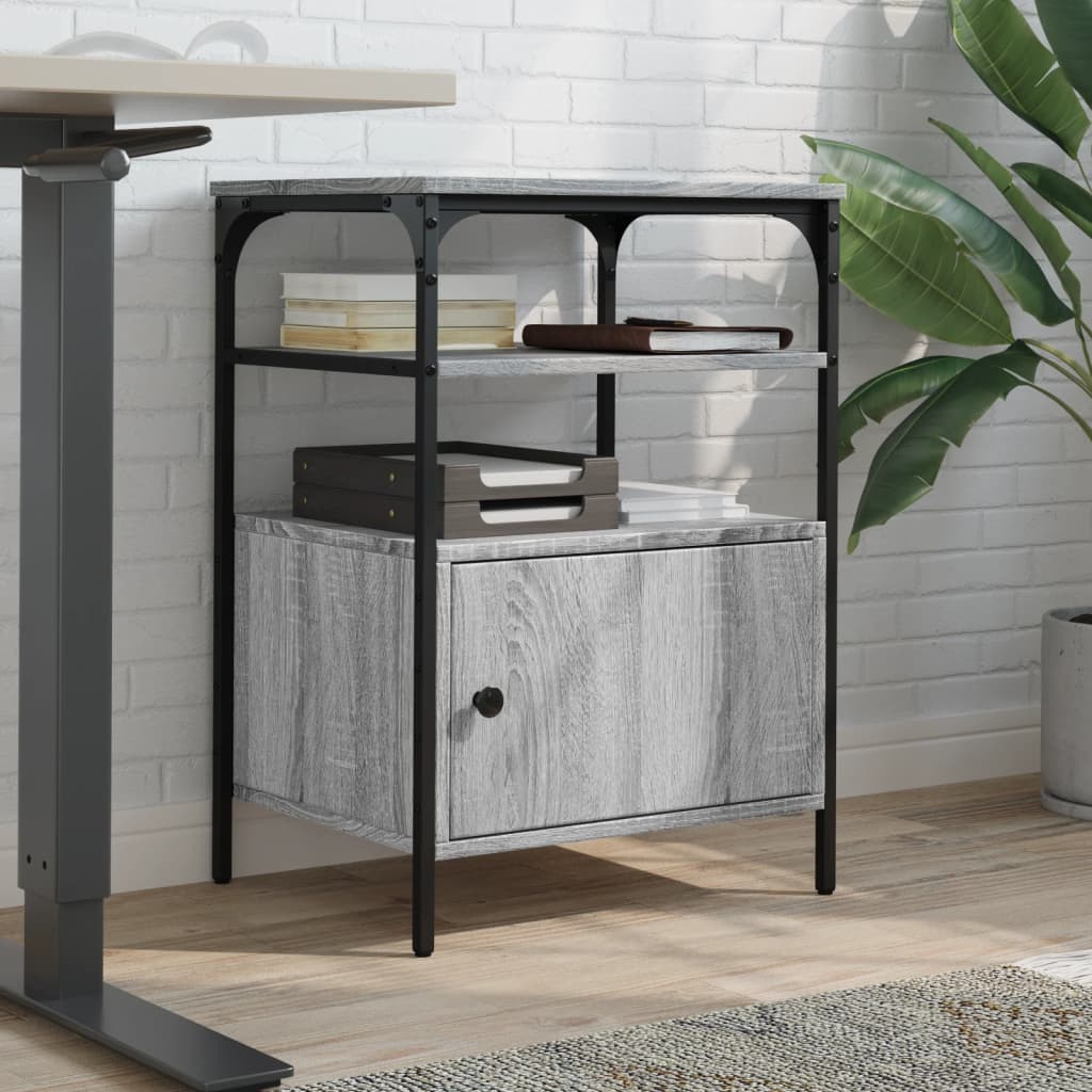 Printer Stand 3 Shelves Grey Sonoma 50x40x76 cm Engineered Wood