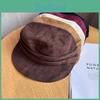 Fashion Women Solid Color Suede Flat Top Hat For Seasonal Wear