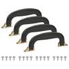 uxcell PU Leather Luggage Hole Vintage Replacement Strap Handles for 4-Pack Handles, 0.9-inch Spacing, U-Shaped Travel, Black/Bronze