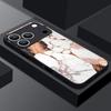 Тонкое магнитное кольцо для чехла Magsafe для iPhone 17 Pro Max Чехол iPhone 16 15 14 13 Pro Max 17E Фиолетовый Мраморный узор Гибридный ТПУ+ПК Матовая крышка