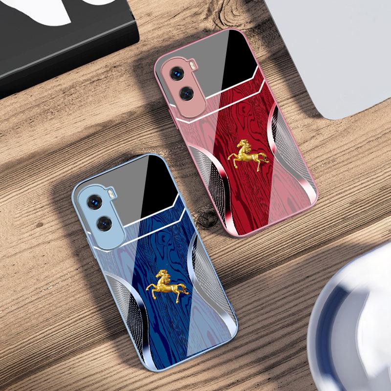 Золотая лошадь с текстурой дерева Для Honor 200 90 8X 9X Pro Lite P50 P40 Nova 10 11i P60 Magic4 6 Mate 20 50 Закаленное стекло Чехол для телефона