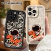 Phone Case: 2D flat design suitable for iPhone 18 17 16 15 14 13 Pro protective case, unisex, riding a T-Rex, Christmas and Halloween gift