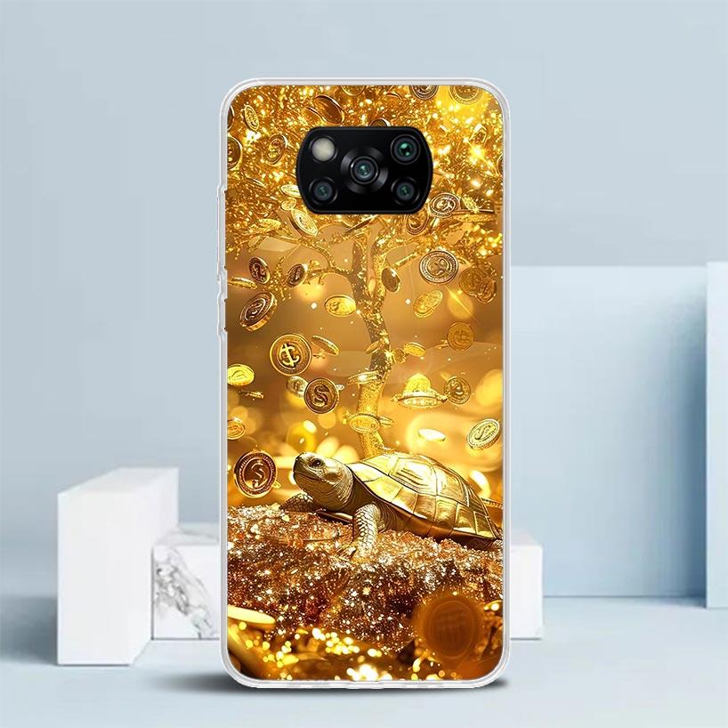 Мягкий чехол с принтом золотого узора для Xiaomi Poco F7 Ultra X7 X6 X5 Pro M7 Чехол для телефона Redmi 15 15C 13 13C 12 12C 10 10C Prin