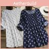 Plus Women Size Printed Dot Tshirt Dress Ladies Casual Baggy Tunic Blouse Tops