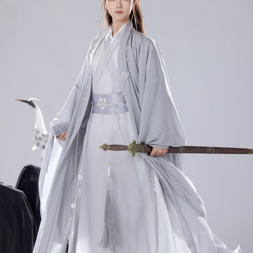Костюм для пары в китайском стиле Ханьфу с перекрестным воротником в стиле династий Вэй и Цзинь