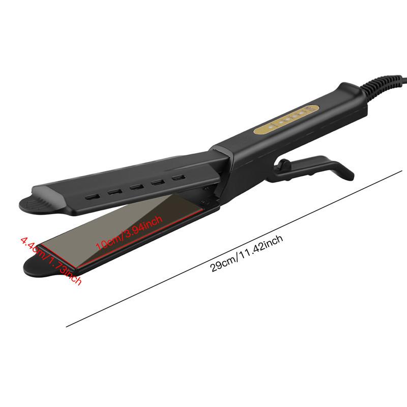 Широкая пластина Flat Iron Professional титановый сплав выпрямитель для волос Регулируемая температура выпрямления Вентиляция Инструмент для укладки