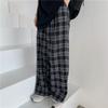 Harajuku клетчатые широкие брюки женские уличные мешковатые спортивные штаны больших размеров винтажные повседневные брюки с высокой талией для бега черные брюки