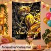 Zenitsu Agatsuma Personalized Wall Tapestry Custom Name Text Polyester Hanging Decor Home Room