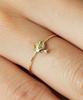 Helene Jewelry Кольцо с прыгающим дельфином 14K Кольцо с золотой нитью (Тип А)