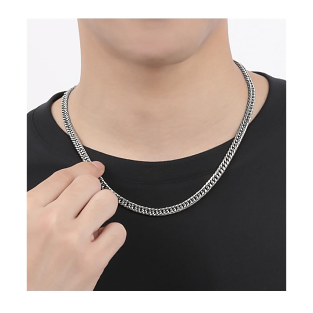 PLUSTER Kihei ожерелье платина 6 сторон 50 см 60 г нержавеющая сталь 316L Kihei металл гипоаллергенный мешочек популярный белый день возврат ювелирные изделия пластырь мужской