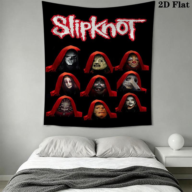 Slipknot Masks Visual Symphony Horror Tapestry Background Cloth Fashion Print Atmospheric Background Cloth Wall Covering Decoration