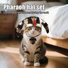 Костюм для косплея египетского фараона, комплект из шляпы и регулируемого нагрудника древнего фараона для маленьких и средних кошек и собак