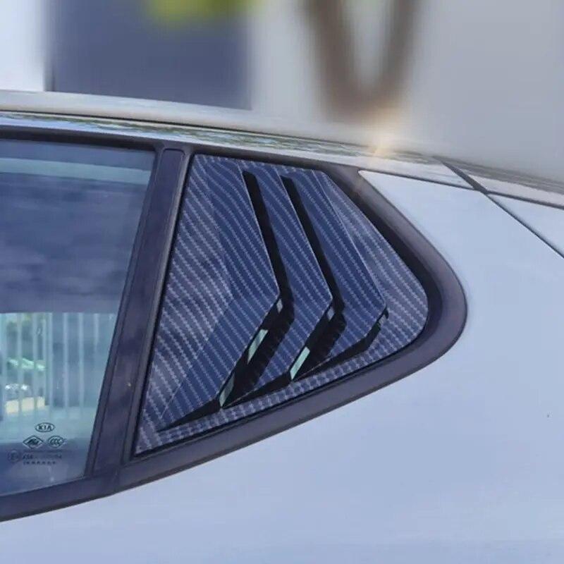 2pcs Rear Side Window Blinds Trim Cover Louver Stickers Frame ABS Carbon Fiber Auto Car Accessories for KIA Optima K5 2011-2015