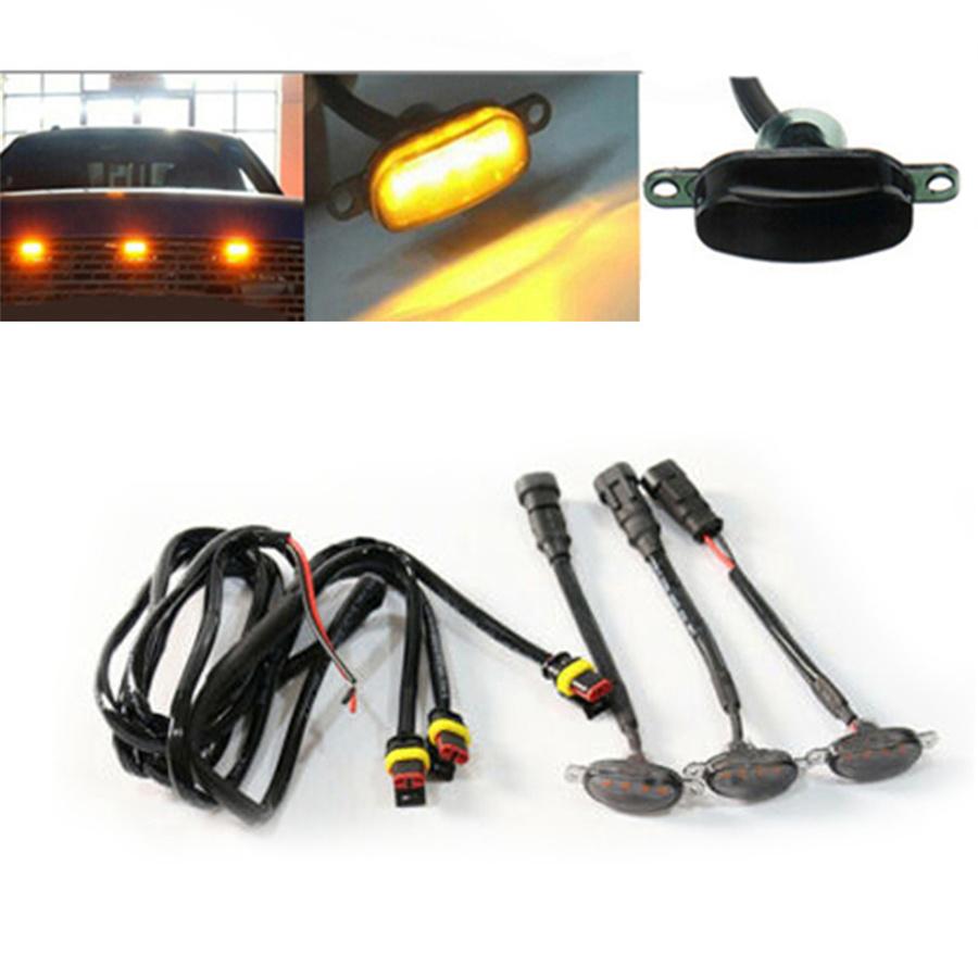 Новые 3 шт. светодиодные накладки на решетку радиатора в стиле Raptor для Chevrolet Silverado 1500 16-21