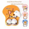 Comfortable Palm Cute Corgi Mouse Pad Ergonomic Design Cute Animal Silicone Wrist Guard Non Slip Mouse Pad Laptops Office