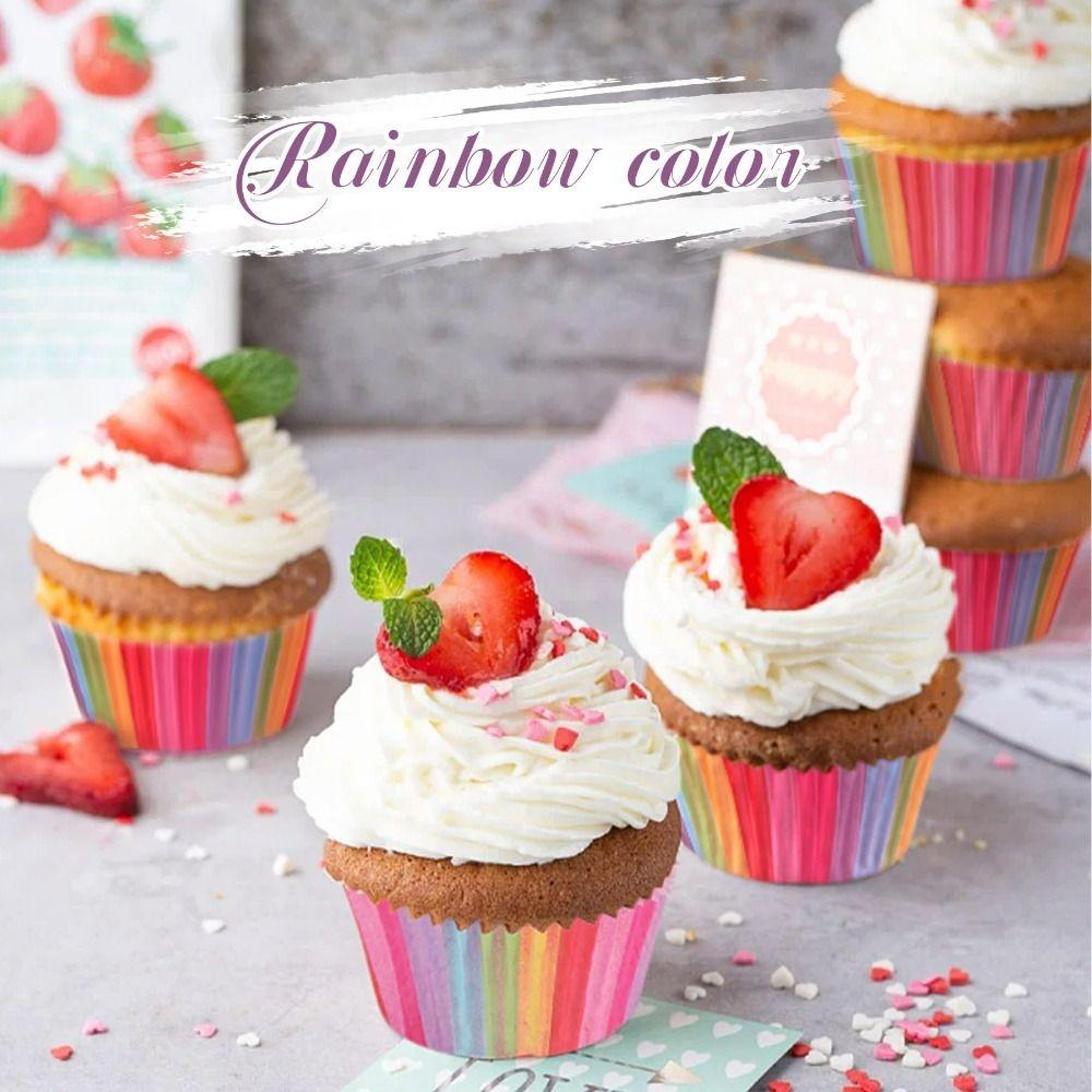 Greaseproof Colorful Cupcake Liners Paper Greaseproof Baking Cups Nonstick Cake Molds Cake Baking