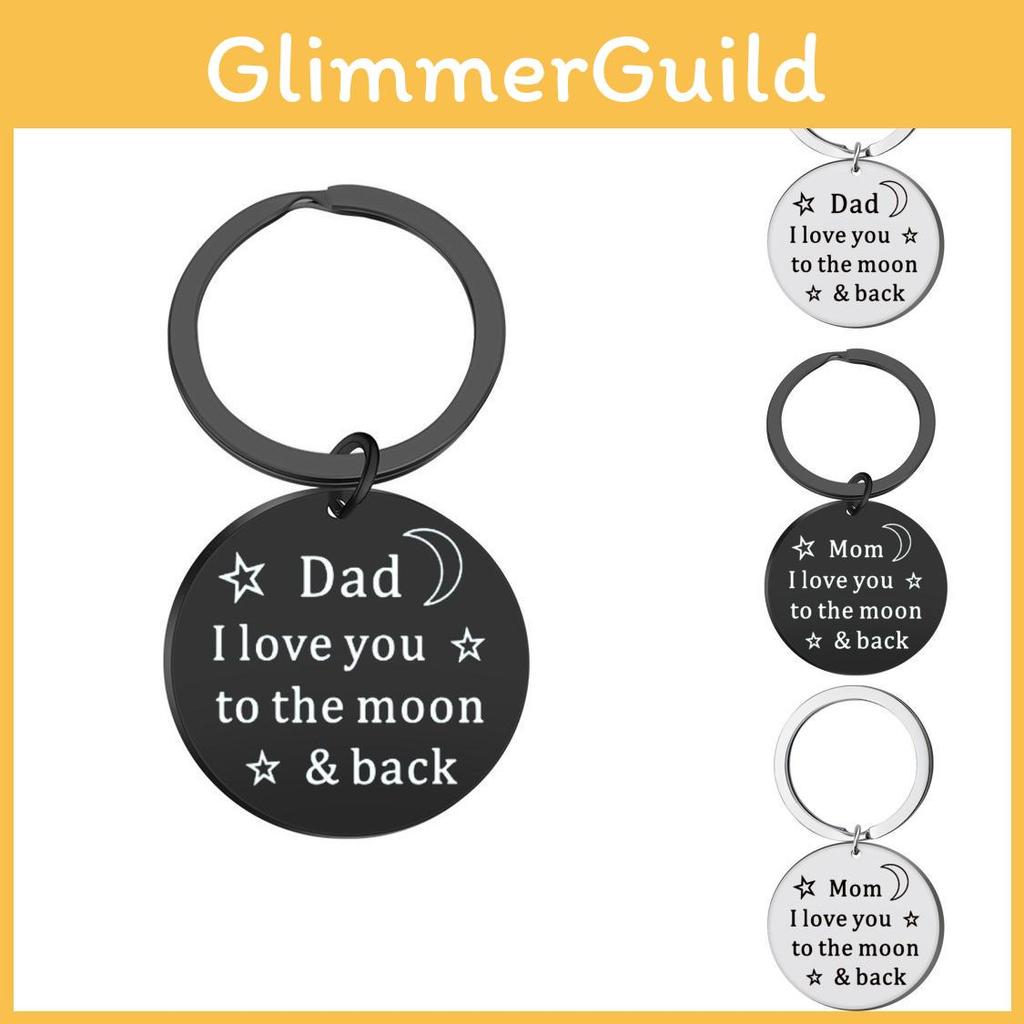 Charming I Love You Dad Mom Stainless Steel Keychain Exceptional Present For Any Special Relationship