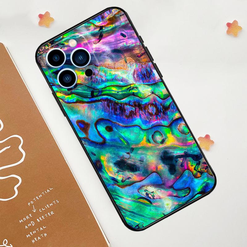 Чехол для телефона из раковины абалона для iPhone 17 Pro Max 14 11 15 16 Pro Max 12 13 mini 16 Plus 16e 17 Air Funda