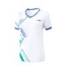 Li Ning Logo Print Straight Fit Breathable Comfortable Versatile Short Sleeve T-Shirt Women T-Shirt White AAYT588-1