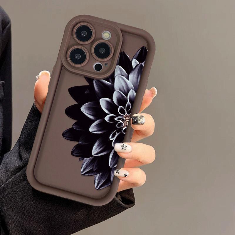 Темный цветок для чехла на телефон iPhone17 ProMax 16 Apple 17 Матовый 14/15 Премиум 13 Заводской