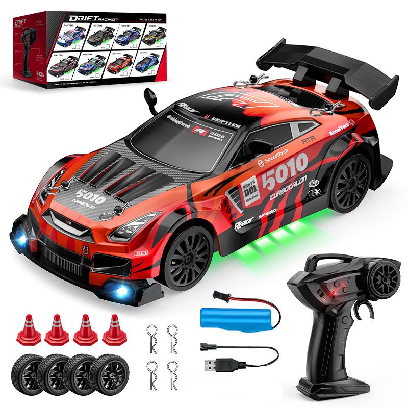 4WD RC Дрифт Машина 2.4G Пульт Дистанционного Управления Высокоскоростной Гоночный Автомобиль Светодиодная Подсветка 4x4 Спортивный Авто Модель Игрушки Для Детей Мальчиков Подарок